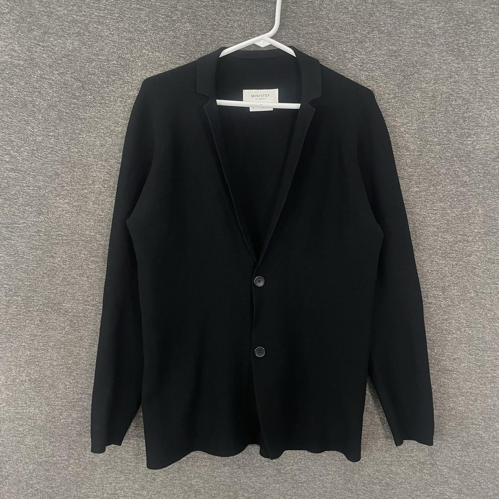 Ministry Of Supply Blazer Mens Medium Black Stretch Knit Sport Coat Jacket USA